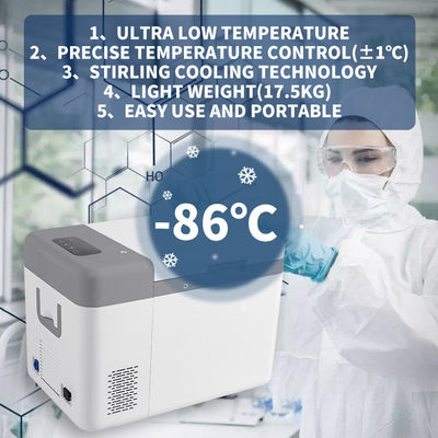 Single-Temperature 25L Portable Ultra Low Deep Freezer for Lab 25c TO -86c Small Size