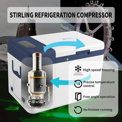 Refport Mini Freezer -60C Low Temperature 12V/24V DC Portable Refrigerator for Table